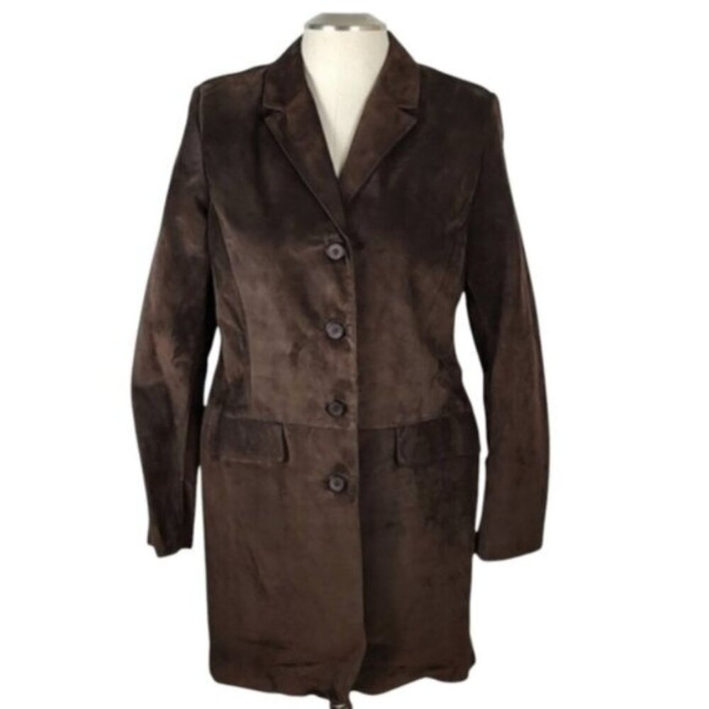 NWOT 100% Suede Danier Jacket  Lined Size Womens 10-12 Brown